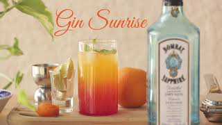 Gin Sunrise  Easiest GIN Cocktails to Make at home  Bombay Sapphire Cocktail [upl. by Nylanna]