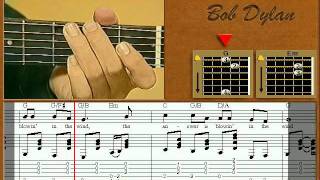 Blowing in the wind  guitar lesson  Bob Dylan [upl. by Jesh704]