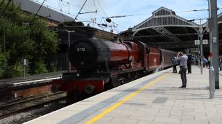 5972 Olton Hall as Hogwarts castle departing Preston 7th July 2014 [upl. by Brodench]