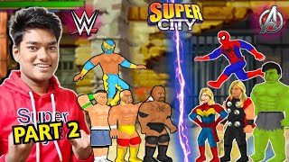 WWE Superstars VS The Avengers PART 2  Super city [upl. by Leira]