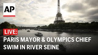 LIVE Paris mayor and Olympics chief swim in River Seine amid water quality concerns [upl. by Menendez982]