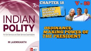 V89 Indian Polity By M Laxmikanth  OrdinanceMaking Power of President CivilAnalysis [upl. by Duvall163]