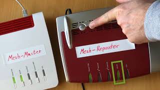 Mesh FRITZBox als Repeater an FRITZBox per WLAN anschließen [upl. by Kcirdneked811]