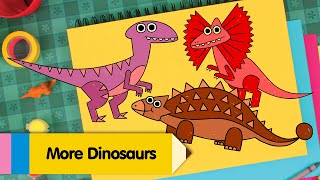 How To Draw A Dilophosaurus Ankylosaurus and Velociraptor [upl. by Azarcon]