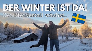 Der Winter ist da❄️ Der Pferdestall wächst 🏡🐎  Vlog  Follow us around  Tine loves Nature 🌿🍀 [upl. by Blim]