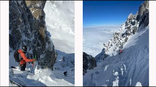 Couloir des Cosmiques  Chamonix 2024 ski mountaineering [upl. by Benildis]