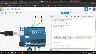 GRADO 11 Como encender LEDS con POTENCIÓMETRO en TINKERCAD [upl. by Uthrop]