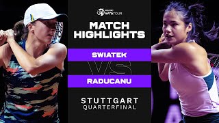 Iga Swiatek vs Emma Raducanu  2022 Stuttgart Quarterfinal  WTA Match Highlights [upl. by Aynotal]