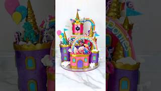 🦄 MY LITTLE PONY CAKE Castle Tiers Edible Glitter Unicorn Horse Rainbow Birthday Theme shorts [upl. by Acinemod]