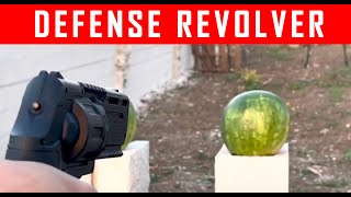 How Destructive Are The HDR 50 TR50 11 Joules Home Defense Revolver Shooting Through A Watermelon [upl. by Nnylamme]