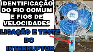 ventilador Brisa  Veja como identificar o fio comum e fios de velocidades e ligar no interruptor [upl. by Betthezel]