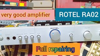 Amplifier Rotel Ra02 no sound problem। full repairing। [upl. by Laius]