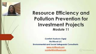 Resource Efficiency and Pollution Prevention for Investment Projects1 [upl. by Olva]