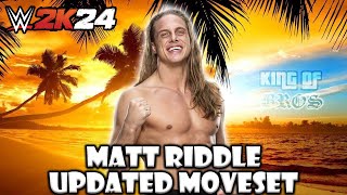 WWE 2K24 Matt Riddle Updated Moveset  Superstar Settings [upl. by Coffey]