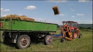 Bale loader and u650 tractor  U650 la incarcat baloti cu aruncator baloti [upl. by Eerak]