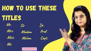 use of Mr Mrs Miss Ms explained in hindi [upl. by Anitnatsnok]