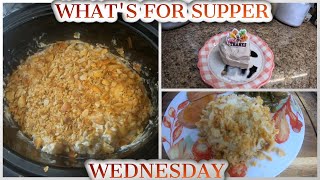 WHATS FOR SUPPER WEDNESDAY  THANKSGIVING SIDES AND DESSERT  POTATO CASSEROLE  APPLESAUCE CAKE [upl. by Anerak]