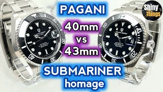 So Similar Yet Different Price  Pagani 43mm vs 40mm Submariner Homage [upl. by Ytirev]