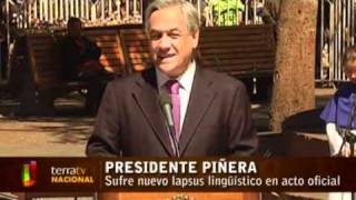 Nacional Piñera sufre nuevo lapsus lingüistico en acto de Cápsula Bicentenario [upl. by Ademla]