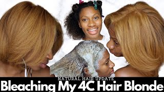 How I Bleached My 4c Natural Hair Honey Blonde at Home By Myself Mess Ups amp Fixes Included [upl. by Amberly]