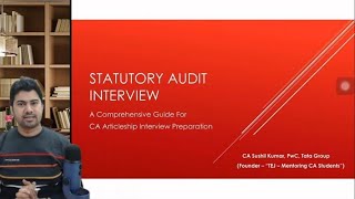 How To Prepare For Statutory Audit Interview  Interview Question  CA Articleship  CA Sushil Kumar [upl. by Keeler]