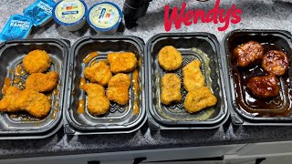 All 4 Wendy’s saucy nuggets review [upl. by Imoen]