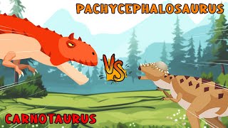 Carnotaurus vs Pachycephalosaurus  Dinosaurs Tournament S1  Dino Animation [upl. by Darby820]