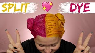 SPLIT HAIR DYE  PINK amp YELLOW [upl. by Thomas]