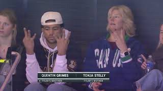 Knicks guard Quentin Grimes brother o Tyler Myers is in attendance at MSG Tonja Stelly watch game [upl. by Mettah583]