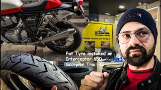 Fat Tyre 1507018 Installed in InterceptorGT 650  Settings to reduce tyre wear amp tear [upl. by Nomihs]