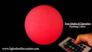 Lighted Rainbow Color Changing Orb Remote Control RechargeableMultiFunctionDemo [upl. by Thetos]