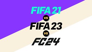 FIFA 21 vs FIFA 23 vs FC 24 PC [upl. by Dnalyr]