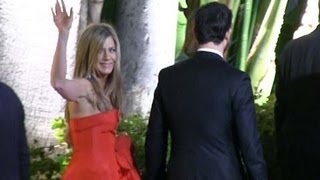 Jennifer Aniston And Justin Theroux Arrive At Vanity Fair Oscar Party [upl. by Salamanca740]