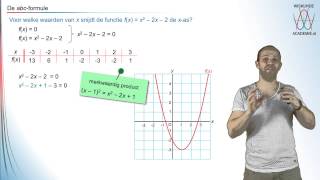 Kwadratische vergelijkingen  de abcformule  WiskundeAcademie [upl. by Kit]