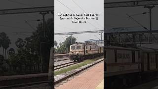 Janmabhoomi Super Fast Express Spotted At Vejendla Station  Train World [upl. by Wolenik]