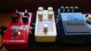 TC Electronic Hall of Fame 2 Reverb EHX Canyon  Reverse Delay amp Boss PS3 [upl. by Wendin854]