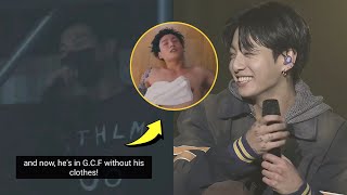 BTS RM Reaction to Shirtless JUNGKOOK in Budapest GCF at Golden Live Concert [upl. by Shaughnessy]