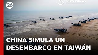 ASIA  China simula un desembarco en Taiwán con todo su poderío militar [upl. by Nwadrebma]