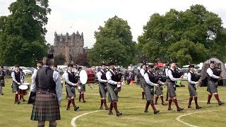 Grade 3 Pipe Band competition at Strathmore Highland Games Glamis Castle Scotland 2018 [upl. by Odrareve113]