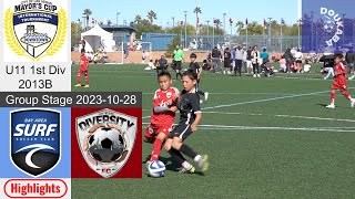 Bay Area Surf 13B PreMLS 10 LV Diversity FC 13 Elite  LV Mayors Cup U11 1st Div  20231028 HL [upl. by Okire33]