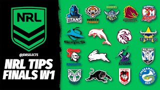 NRL TIPS amp PREDICTIONS  FINALS WEEK ONE 2024 [upl. by Golden]