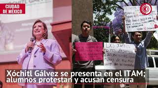 Xóchitl Gálvez se presenta en el ITAM alumnos protestan y acusan censura [upl. by Ahsirek]