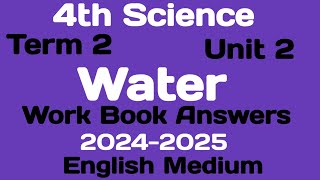 2024 2025 4th standard science term 2 unit 2 water workbook answer English medium [upl. by Freiman622]