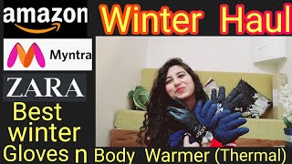 winter wear haul l winter haul l best winter gloves l best body warmer for winter [upl. by Faden735]