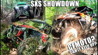 CAN IT KEEP UP CFMOTO ZForce 950 HO EX vs RZR KRX RMAX Talon Maverick  Trail Test amp Review [upl. by Attiuqaj]