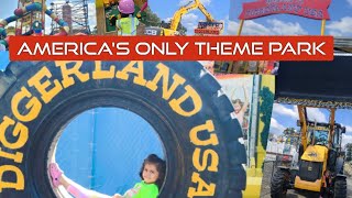 DIGGERLAND THEME PARK USA  FATIMAS FAMILY TRIP  THE ONLY CONSTRUCTION amp WATER PARK AMERICAS ONLY [upl. by Tilney732]