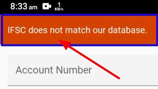 IFSC does not match our database  Invalid IFSC code Problem Solve [upl. by Galligan]