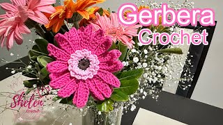 Tutorial flor Gerbera 🪴😍crochet [upl. by Dlaniger]