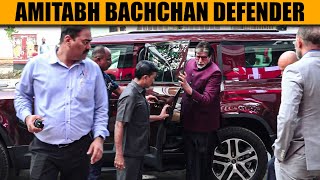 Amitabh Bachchan Spotted in Land Rover Defender 130 at IDFC Branch [upl. by Allmon]