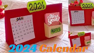 DIY Calendar 2024  How To Make Calendar  Desk Calendar Making Ideas [upl. by Anselm658]